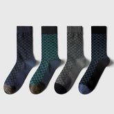2021 New Business Men Socks Dress Socks Novelty Combed Cotton Fashion British Gentleman Diamond Crew Socks Male for All Season